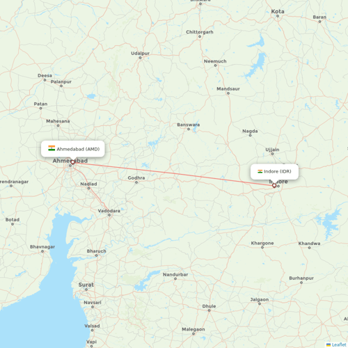 Air India flights between Ahmedabad and Indore