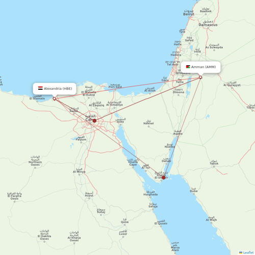 Air Arabia Egypt flights between Amman and Alexandria