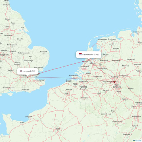 KLM flights between Amsterdam and London