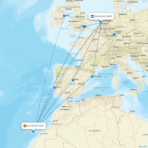 TUIfly Netherlands flights between Amsterdam and Las Palmas
