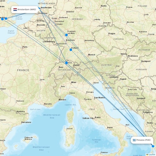 TUIfly Netherlands flights between Amsterdam and Preveza