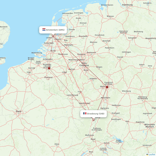Flyest Lineas Aereas flights between Amsterdam and Strasbourg