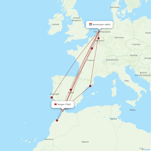 Air Arabia Maroc flights between Amsterdam and Tangier