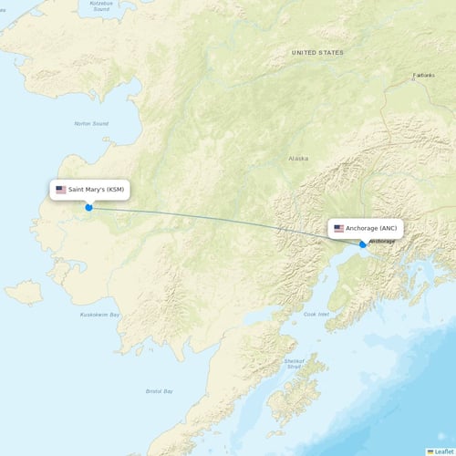 Ravn Alaska flights between Anchorage and Saint Mary's
