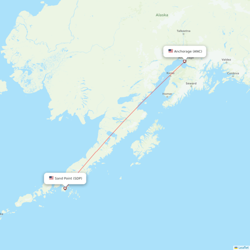 Ravn Alaska flights between Anchorage and Sand Point