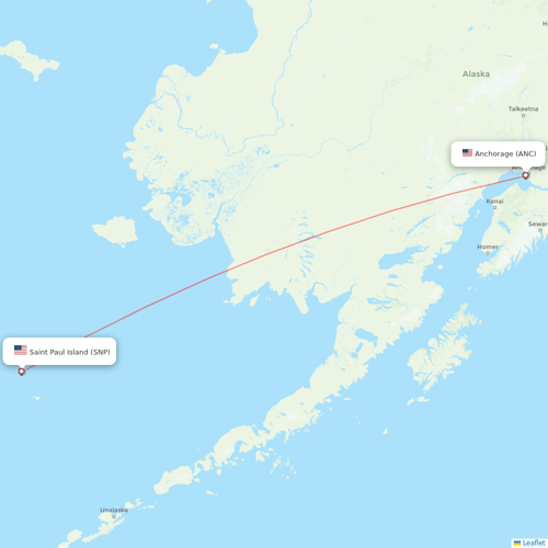 Ravn Alaska flights between Anchorage and Saint Paul Island
