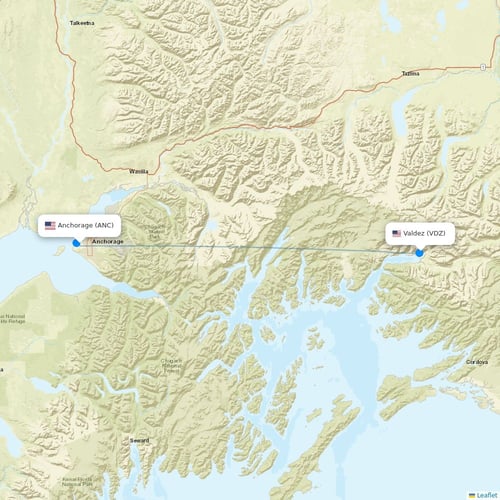 Ravn Alaska flights between Anchorage and Valdez