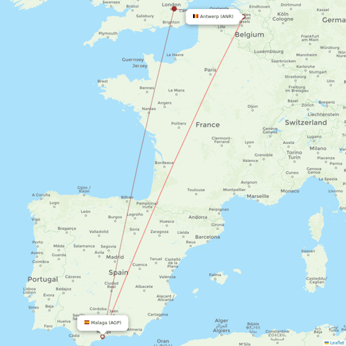 TUI Airlines Belgium flights between Antwerp and Malaga