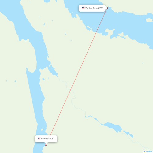 Island Air Service flights between Amook and Zachar Bay