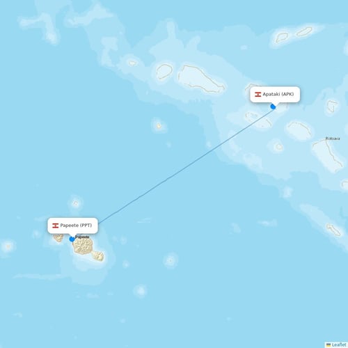 Air Tahiti flights between Apataki and Papeete