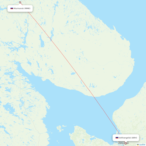 Severstal Aircompany flights between Arkhangelsk and Murmansk