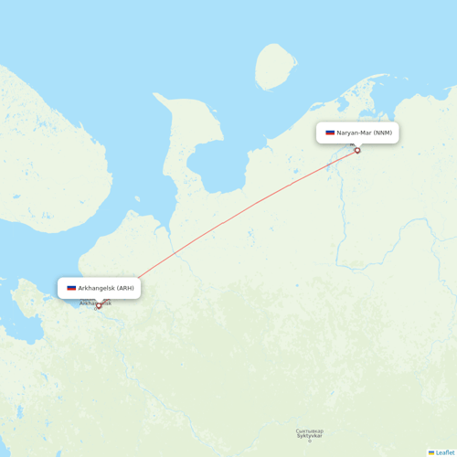 Nordavia Regional Airlines flights between Arkhangelsk and Naryan-Mar