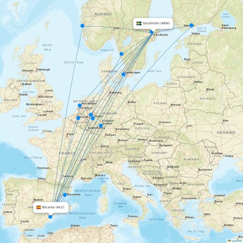 Norwegian Air Intl flights between Stockholm and Alicante