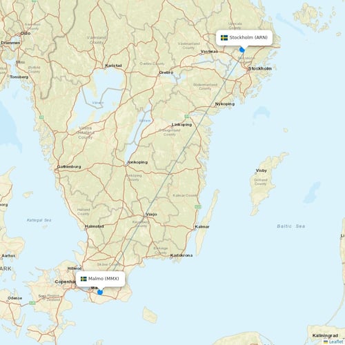 Scandinavian Airlines flights between Stockholm and Malmo