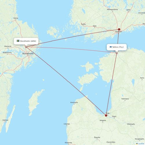 Scandinavian Airlines flights between Stockholm and Tallinn
