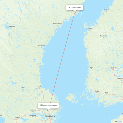 Scandinavian Airlines flights between Stockholm and Umea