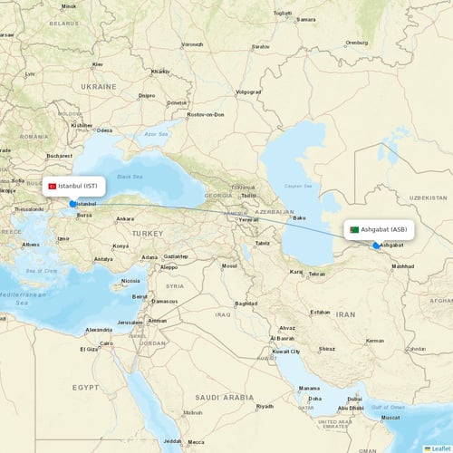 Turkmenistan Airlines flights between Ashgabat and Istanbul