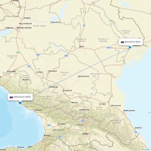 Azimuth Airlines flights between Astrakhan and Adler/Sochi