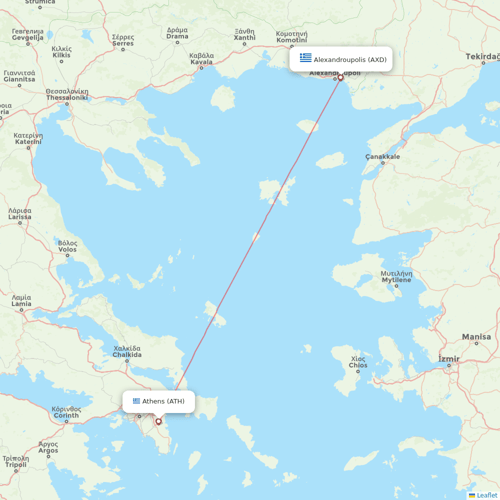 Sky Express flights between Athens and Alexandroupolis