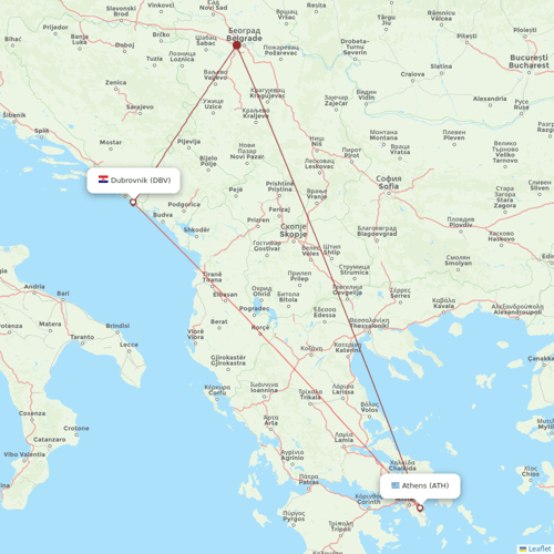 Croatia Airlines flights between Athens and Dubrovnik