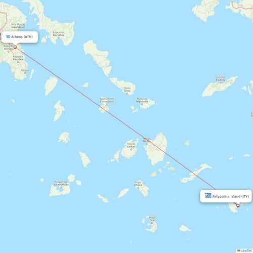 Sky Express flights between Athens and Astypalaia Island