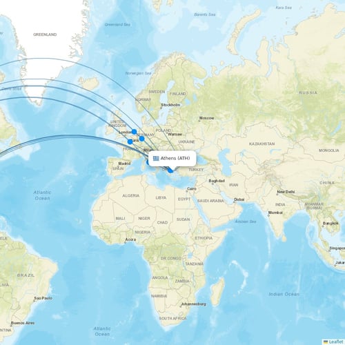 Norse flights between Athens and Los Angeles