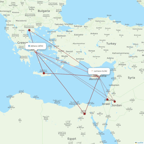 Aegean Airlines flights between Athens and Larnaca