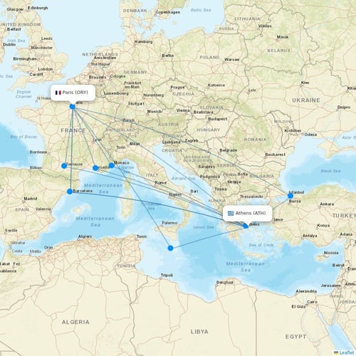 Transavia France flights between Athens and Paris