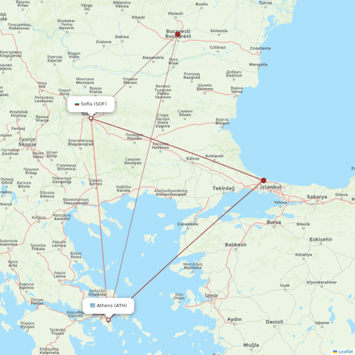 Bulgaria Air flights between Athens and Sofia