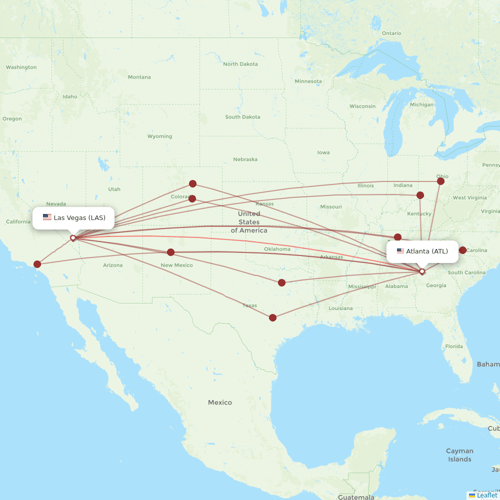 Delta Air Lines flights between Atlanta and Las Vegas