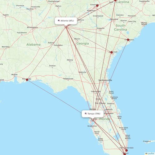 Delta Air Lines flights between Atlanta and Tampa