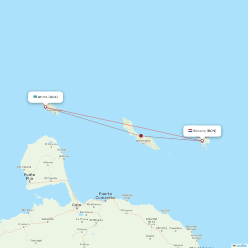 EZAir flights between Aruba and Bonaire