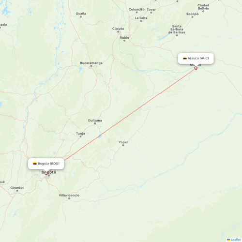 EasyFly flights between Arauca and Bogota