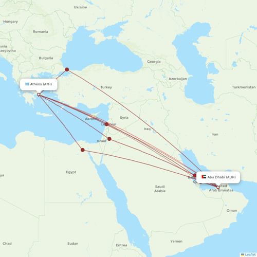 Intercontinental Airways (Gambia) flights between Abu Dhabi and Athens