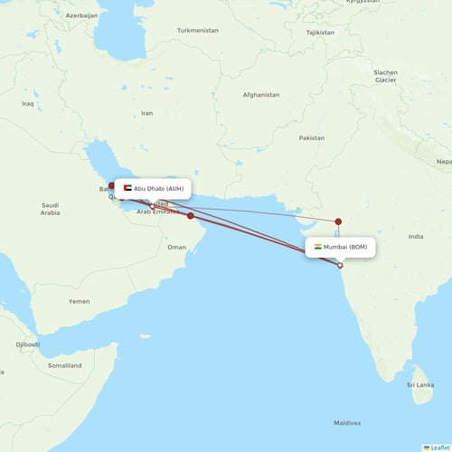 Etihad Airways flights between Abu Dhabi and Mumbai