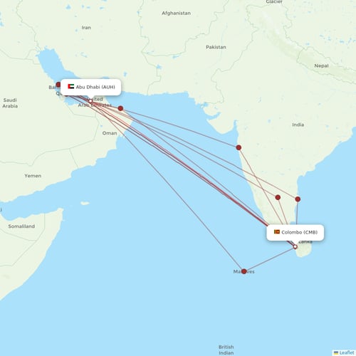 SriLankan Airlines flights between Abu Dhabi and Colombo