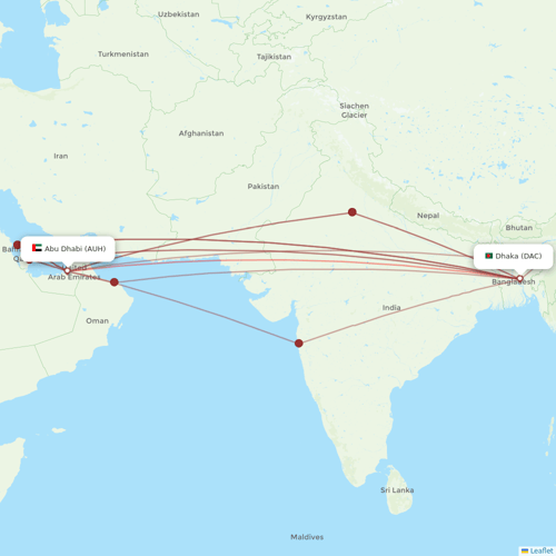 US-Bangla Airlines flights between Abu Dhabi and Dhaka