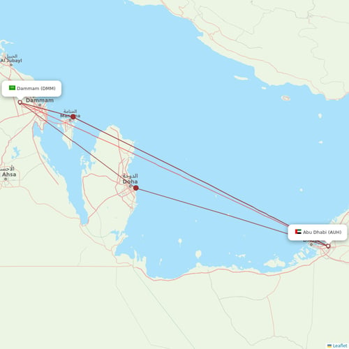 Etihad Airways flights between Abu Dhabi and Dammam