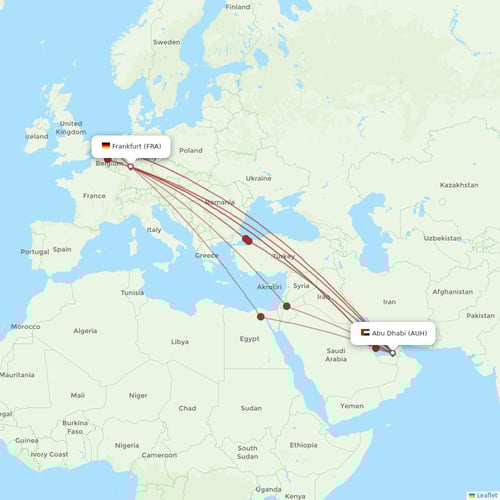 Etihad Airways flights between Abu Dhabi and Frankfurt