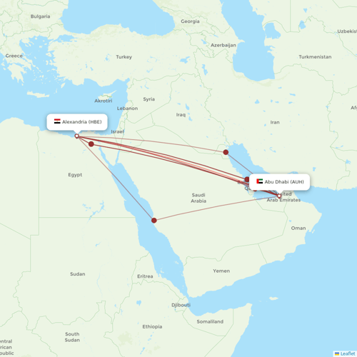 Intercontinental Airways (Gambia) flights between Abu Dhabi and Alexandria