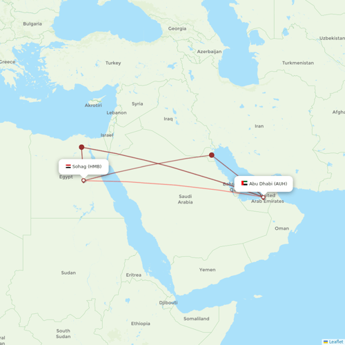 Intercontinental Airways (Gambia) flights between Abu Dhabi and Sohag