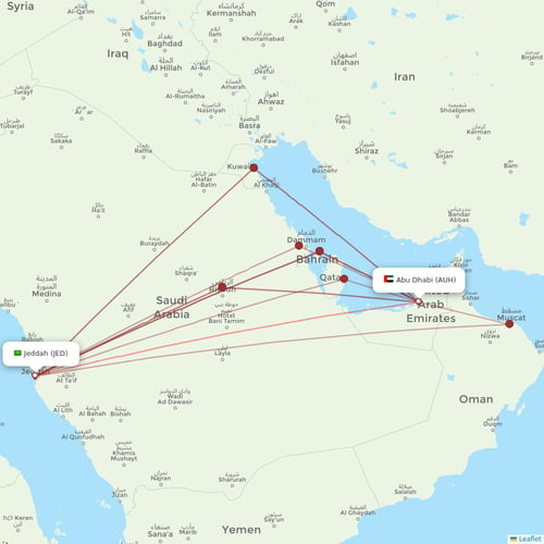 Etihad Airways flights between Abu Dhabi and Jeddah