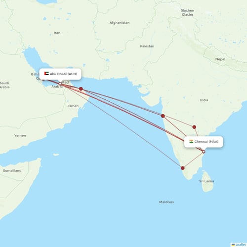 Air Arabia Abu Dhabi flights between Abu Dhabi and Chennai