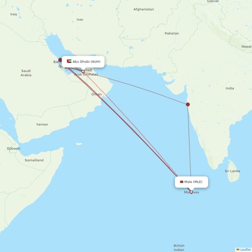Etihad Airways flights between Abu Dhabi and Male
