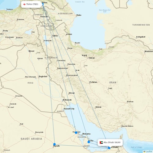 Air Arabia Abu Dhabi flights between Abu Dhabi and Tbilisi