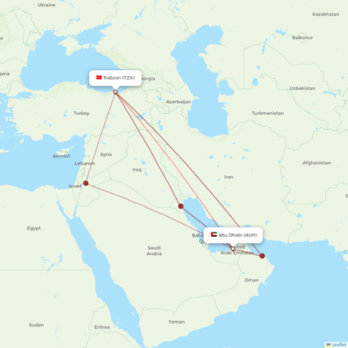 Air Arabia Abu Dhabi flights between Abu Dhabi and Trabzon