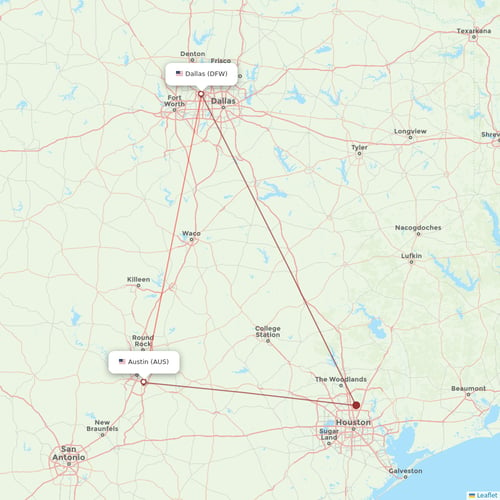 American Airlines flights between Austin and Dallas