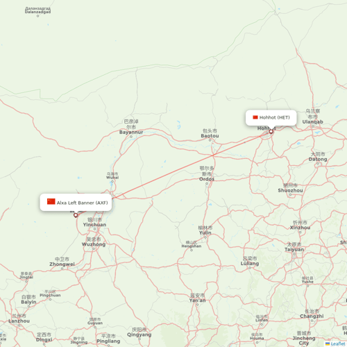 Gestair flights between Alxa Left Banner and Hohhot