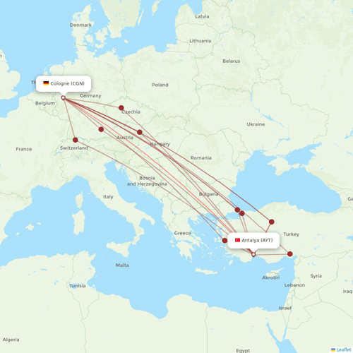 SunExpress flights between Antalya and Cologne
