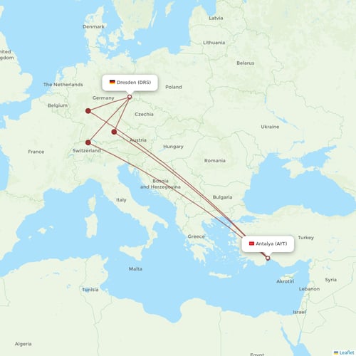 Corendon Airlines flights between Antalya and Dresden